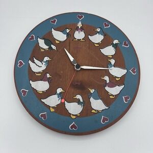 Beautiful Vintage Goose New Haven Solid Wood Wall Clock Needs Testing